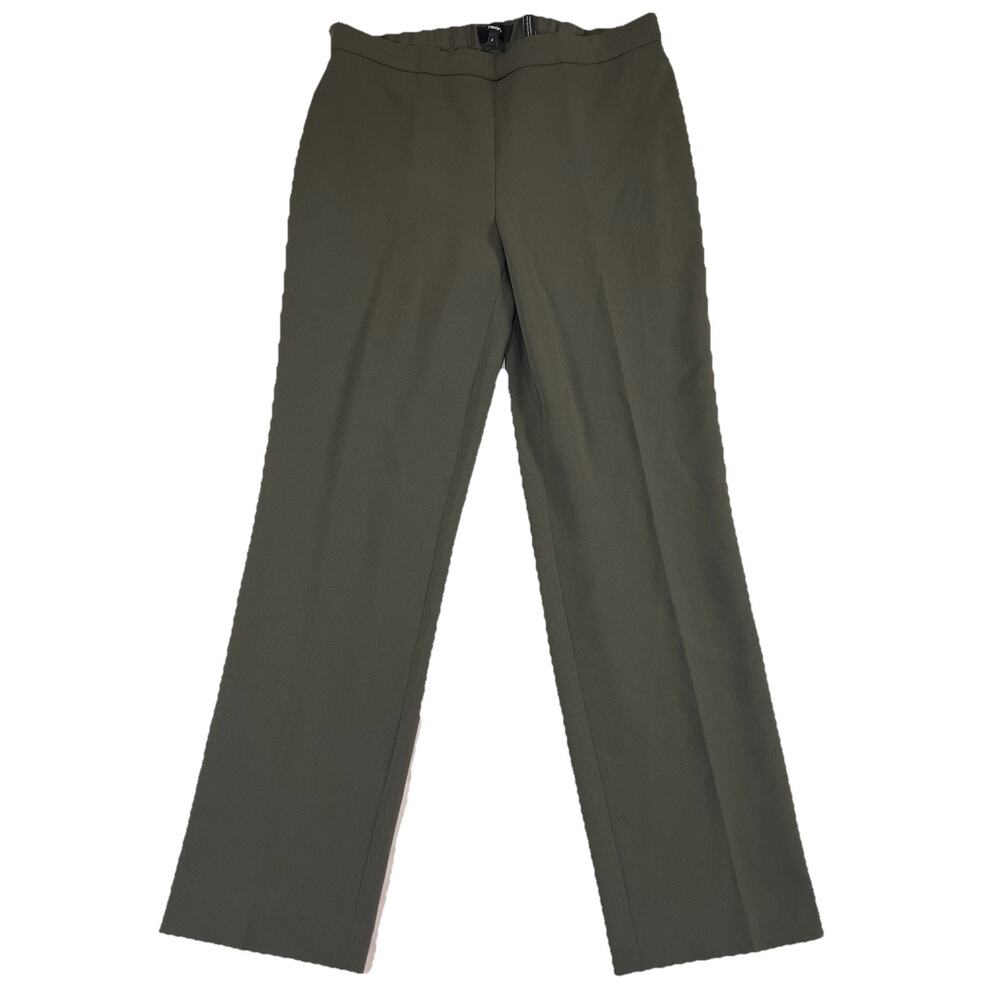 Theory Olive Green Straight-Leg Trousers